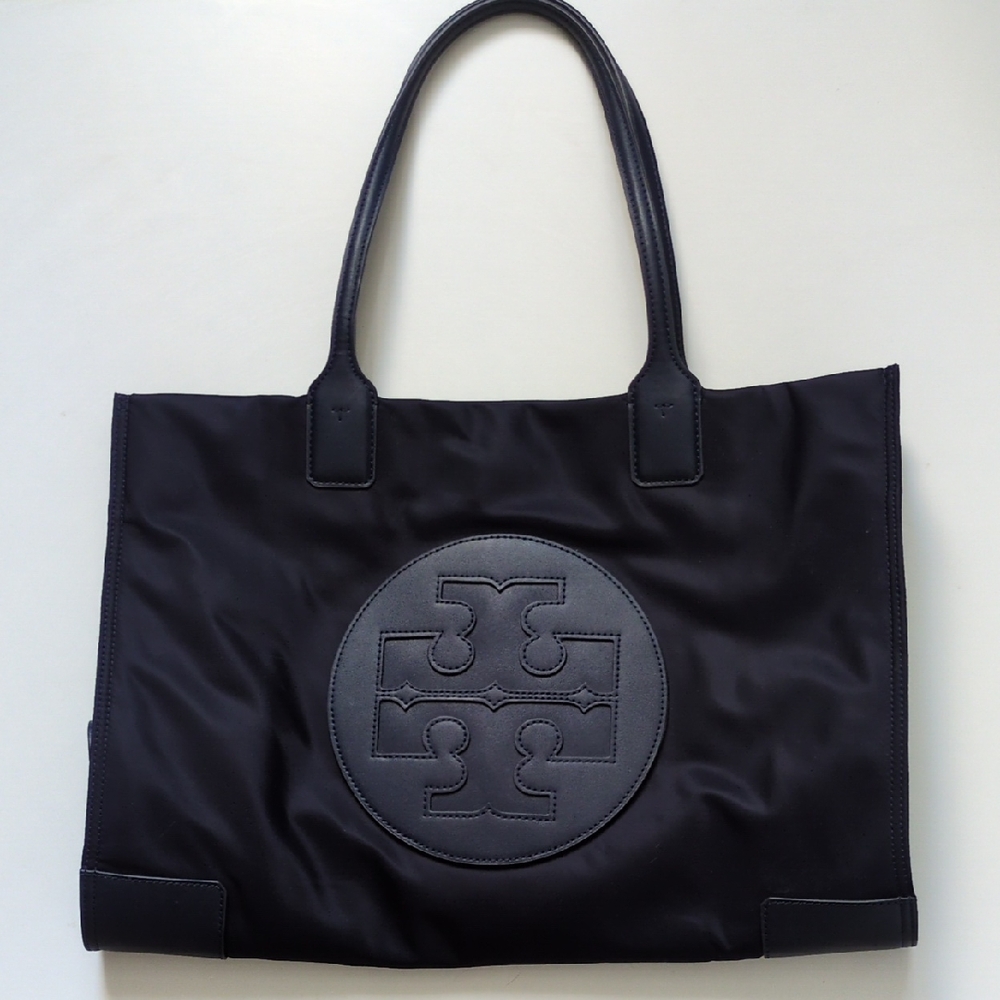 Tory Burch Navy Tote with Logo Detail